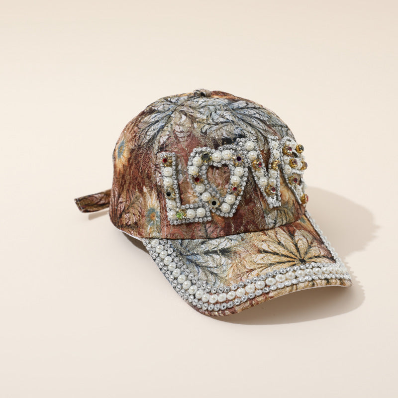 Wholesale Cotton Sequin Baseball Caps with Diamond Letters